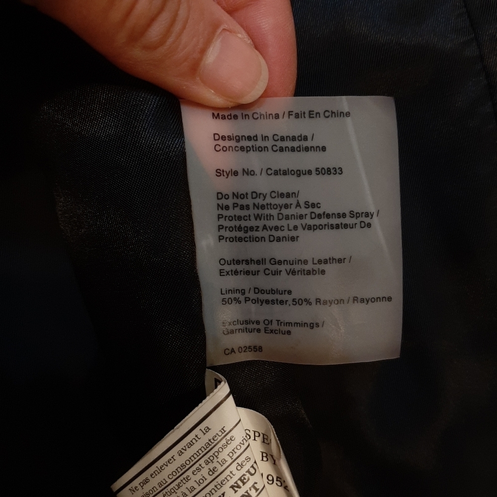Blink By Danier Leather Jacket High Neck Mid Length Black Womens Size Large Coat - Picture 13 of 14